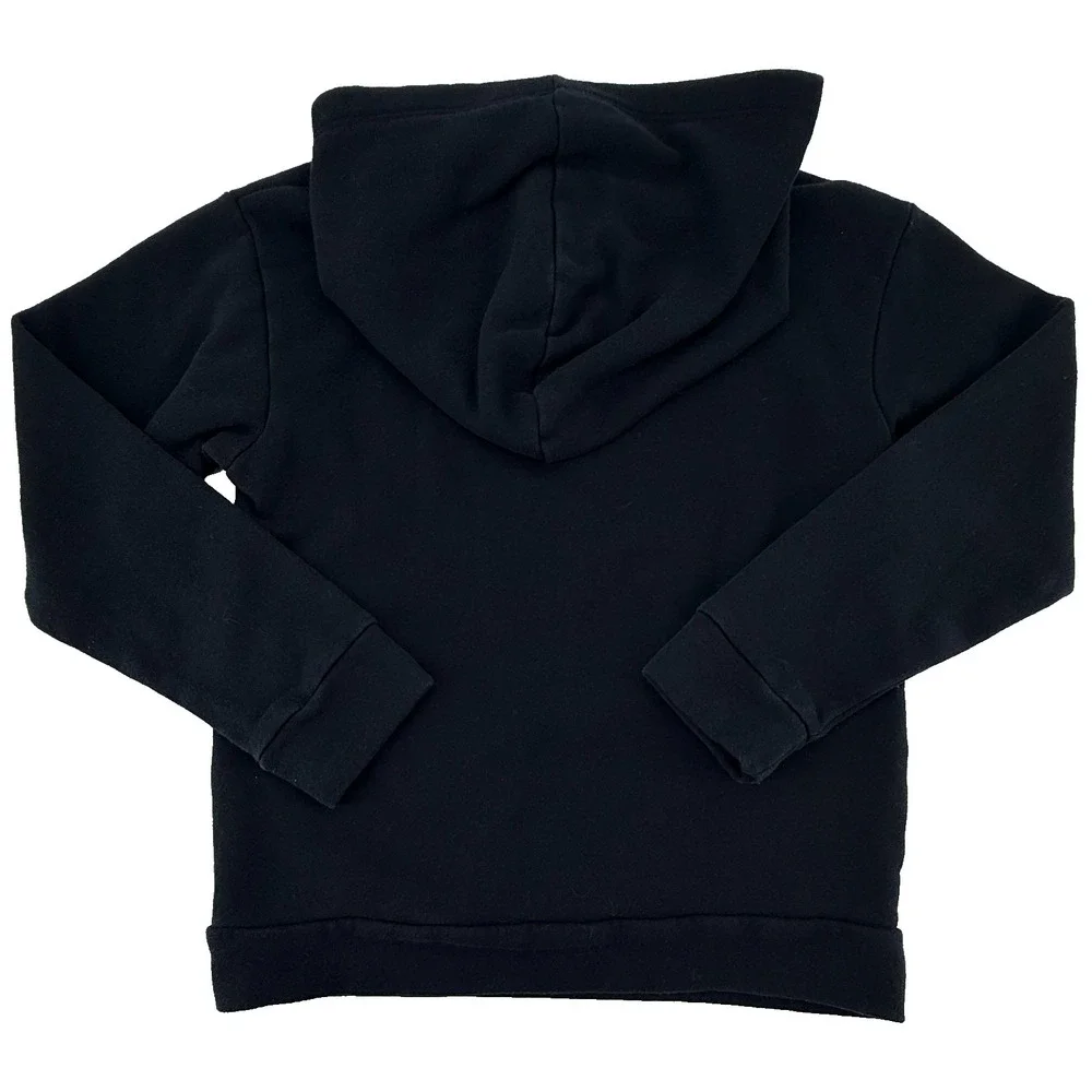 Puma Girls Hoodie M 10-12 Black Pink‎ Logo Athletic Pullover Sweatshirt